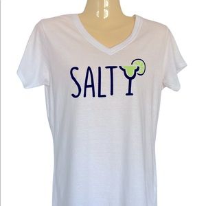 Salty Margarita Tee Shirt Top 30A V-Neck Short Sleeve Sustainable Fabric Small